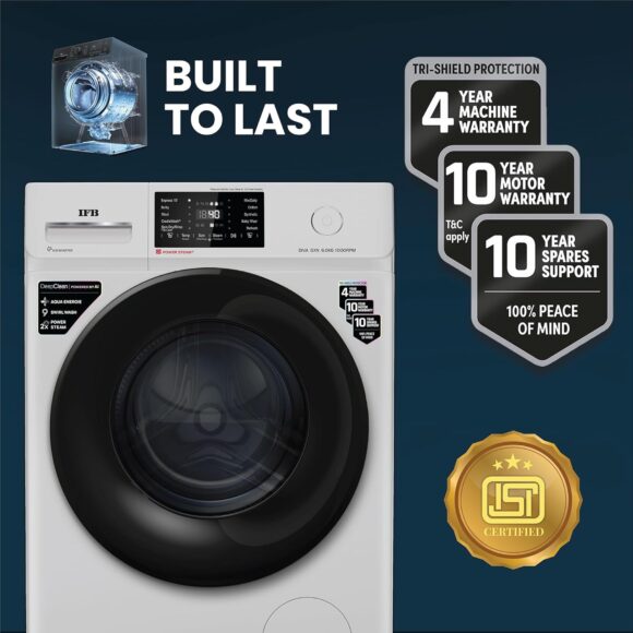 IFB 6 Kg 5 Star with Steam Reresh, AI Powered, Fully Automatic Front Load Washing Machine (DIVA GXN 6010, 9 Swirl Wash, Eco Inverter, Grey) - Image 3