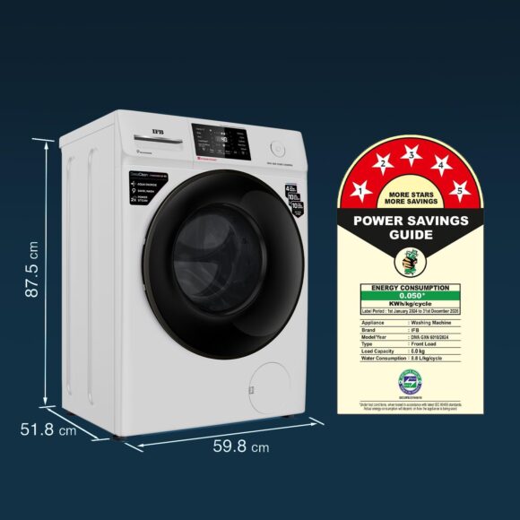 IFB 6 Kg 5 Star with Steam Reresh, AI Powered, Fully Automatic Front Load Washing Machine (DIVA GXN 6010, 9 Swirl Wash, Eco Inverter, Grey) - Image 11