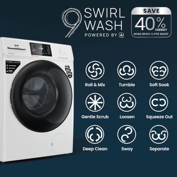 IFB 6 Kg 5 Star with Steam Reresh, AI Powered, Fully Automatic Front Load Washing Machine (DIVA GXN 6010, 9 Swirl Wash, Eco Inverter, Grey) - Image 2