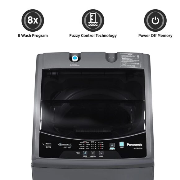 Panasonic 6 Kg 4 Star Fully-Automatic Top Load Washing Machine ( NA-F60LF1HRB, Grey, Durable Metal Body, 8 Wash Program, Aquabeat wash technology, One touch smart wash) - Image 5