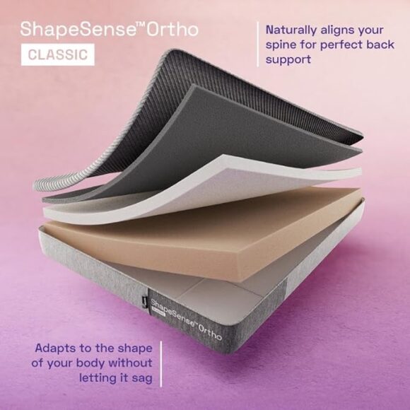 Wakefit ShapeSense Orthopedic Classic Memory Foam Mattress 8-Inch King Size 78x72x8 Inches Space Grey - Image 5