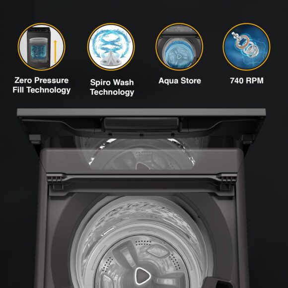 Whirlpool 7 Kg 5 Star Royal Fully-Automatic Top Loading Washing Machine (WHITEMAGIC ROYAL 7.0 GENX, Grey, Hard Water Wash, ZPF Technology) - Image 8